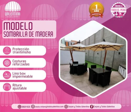 Sombrilla de Madera 2m