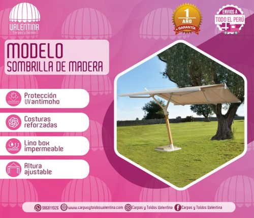 Sombrilla de Madera 2.5m