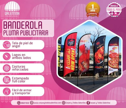 Banderolas Publicitarias 2.50 x 0.60 (1 Lado)