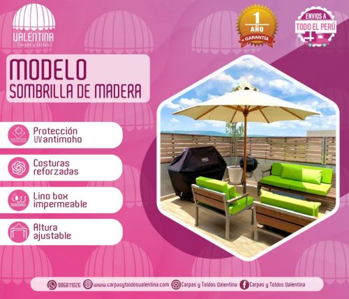 Sombrilla de Madera 1.5m